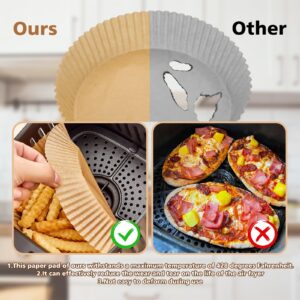 Air Fryer Disposable Paper Liner, 100Pcs Air Fryer Airfryer Parchment Paper Liners Round, Non-stick Grease Proof Bakery Baking Paper for Air Fryer Basket Roasting, Oil-proof, Food Grade (6.3 Inch)