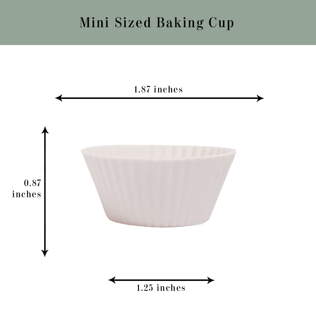 The Silicone Kitchen Reusable Silicone Baking Cups - Designer White Bundle, Non-Toxic, BPA Free, Dishwasher Safe (24 Regular, 12 Jumbo, 24 Mini))