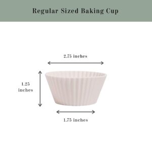 The Silicone Kitchen Reusable Silicone Baking Cups - Designer White Bundle, Non-Toxic, BPA Free, Dishwasher Safe (24 Regular, 12 Jumbo, 24 Mini))