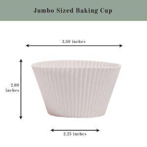 The Silicone Kitchen Reusable Silicone Baking Cups - Designer White Bundle, Non-Toxic, BPA Free, Dishwasher Safe (24 Regular, 12 Jumbo, 24 Mini))