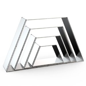 trapezoid cookie cutter set large - 5 inch, 4 inch, 3 inch, 2 inch - geometric cookie cutters shapes molds - stainless steel