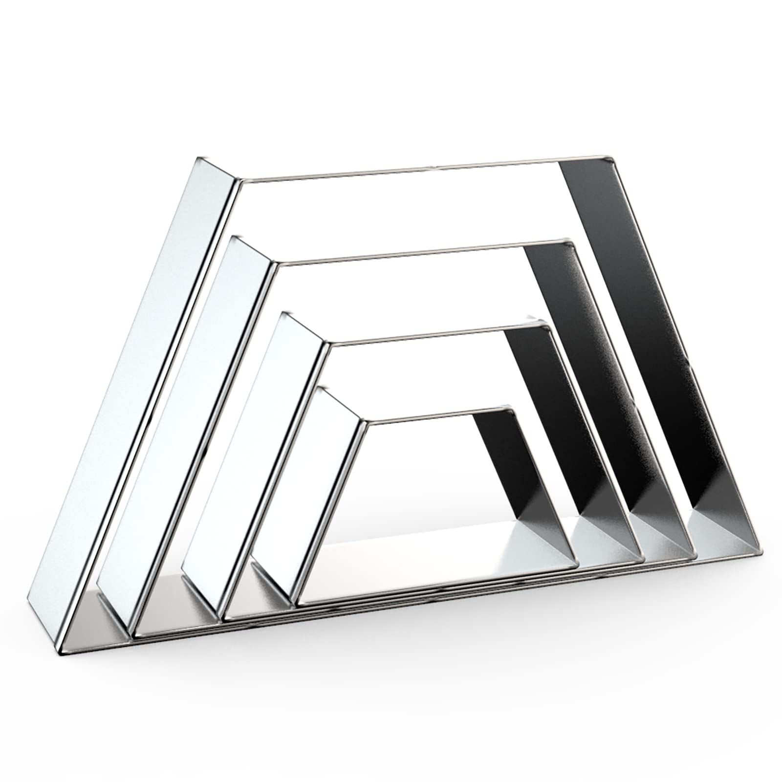 Trapezoid Cookie Cutter Set Large - 5 Inch, 4 Inch, 3 Inch, 2 Inch - Geometric Cookie Cutters Shapes Molds - Stainless Steel