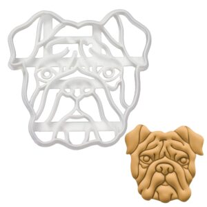 english bulldog face cookie cutter, 1 piece - bakerlogy