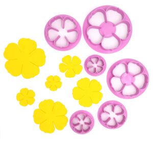 Gobaker Succulent Plants Rose Fondant Cutter Set Gumpaste Flower Petal Cutter Mold for Cake Cupcake Decoration,6pcs