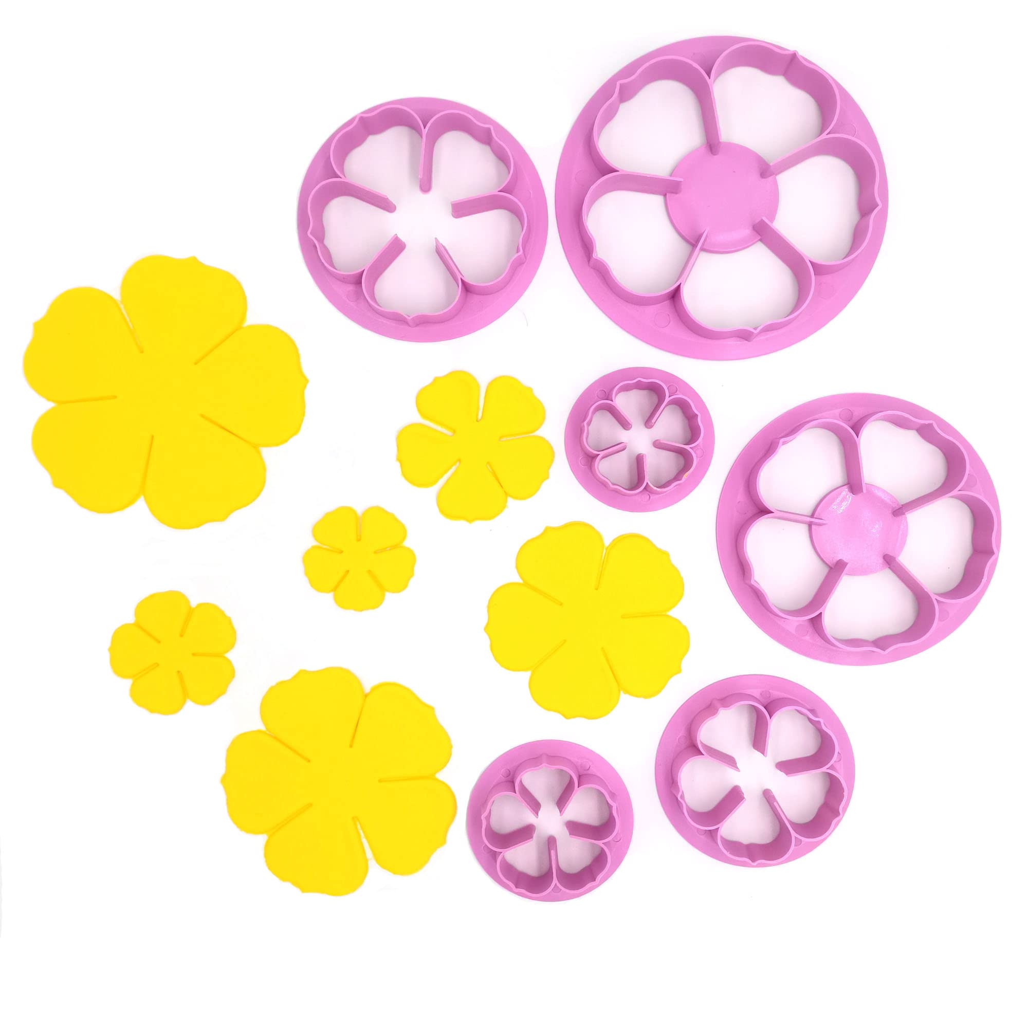 Gobaker Succulent Plants Rose Fondant Cutter Set Gumpaste Flower Petal Cutter Mold for Cake Cupcake Decoration,6pcs