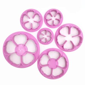 Gobaker Succulent Plants Rose Fondant Cutter Set Gumpaste Flower Petal Cutter Mold for Cake Cupcake Decoration,6pcs