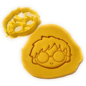 T3D Cookie Cutters Inspired by Potter Face Cookie Cutter, Suitable for Cakes Biscuit and Fondant Cookie Mold for Homemade Treats, 3.50inch x 2.89inch x 0.55inch