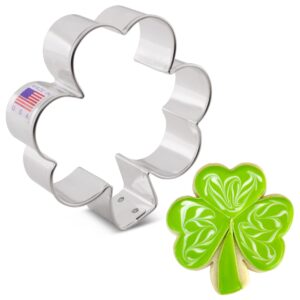 small shamrock cookie cutter, 3.25" made in usa by ann clark
