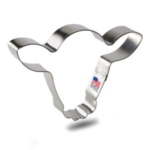 steer head cookie cutter – made in the usa – foose cookie cutters tin plated steel – steer head cookie mold (5.25 inch)