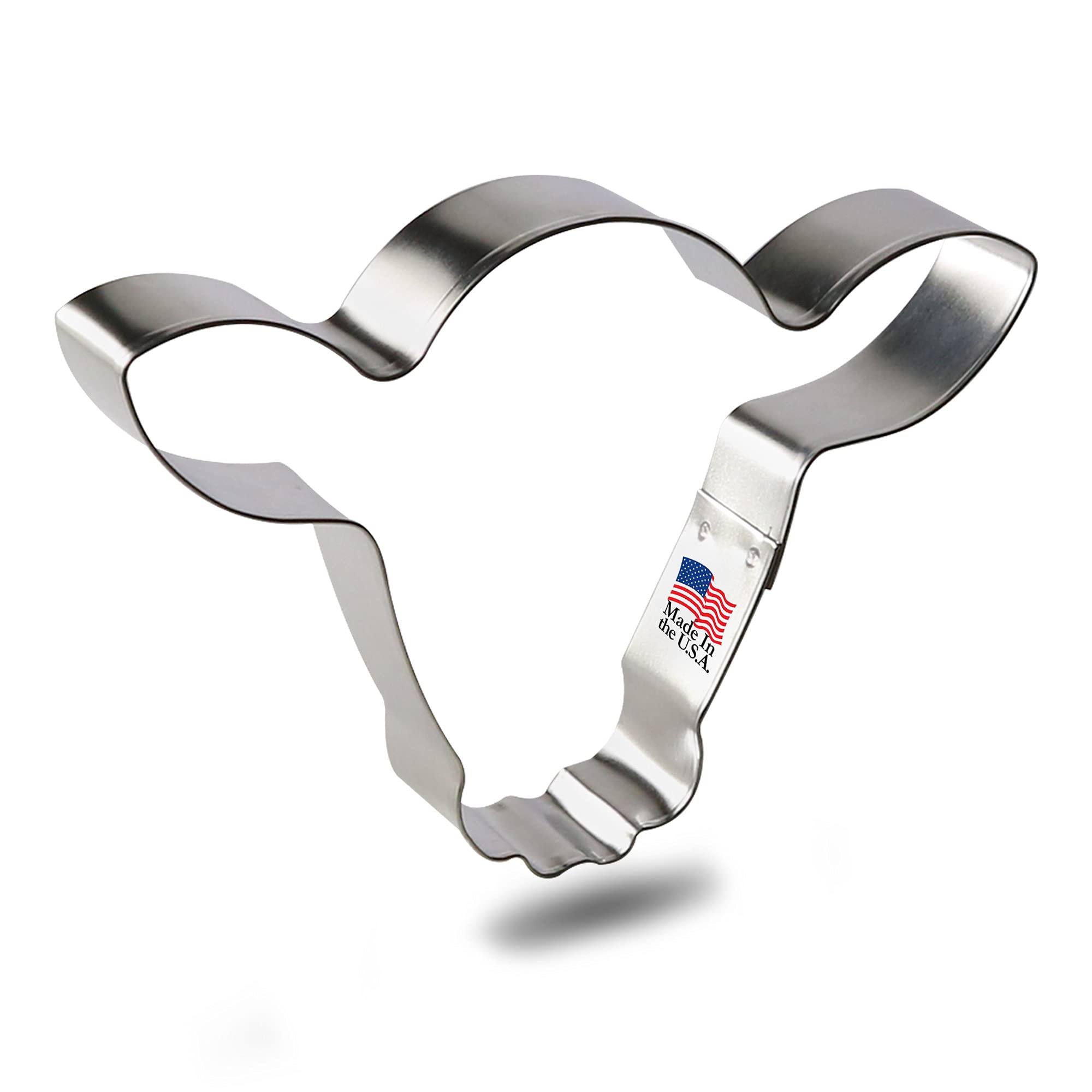 Steer Head Cookie Cutter – Made in the USA – Foose Cookie Cutters Tin Plated Steel – Steer Head Cookie Mold (5.25 Inch)