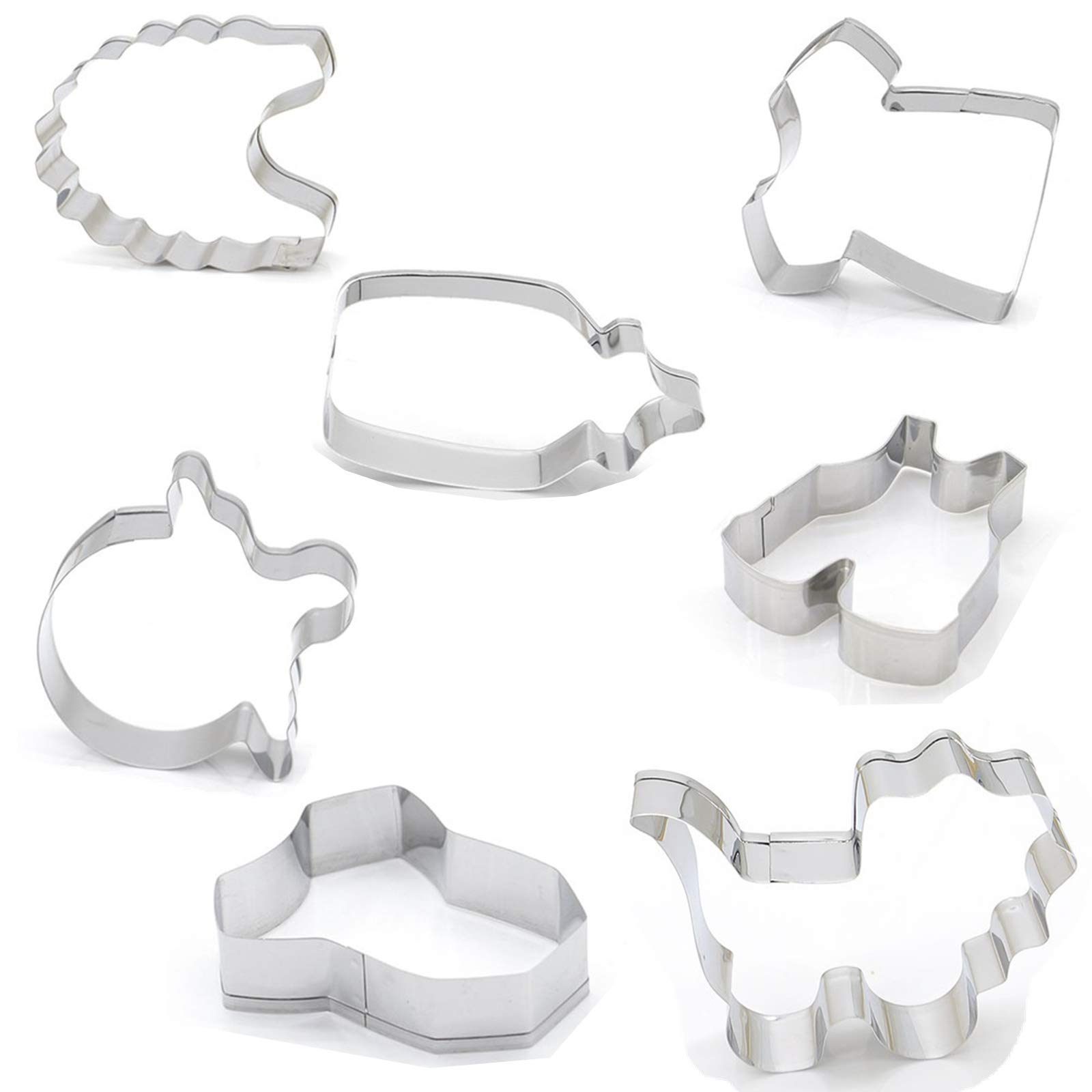  Baby Shower Series Cookie Cutters Set of 7 pcs, Stainless Steel Fondant Cutter Molds Baking DIY