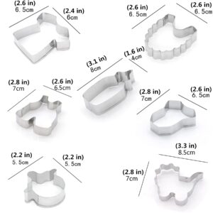  Baby Shower Series Cookie Cutters Set of 7 pcs, Stainless Steel Fondant Cutter Molds Baking DIY