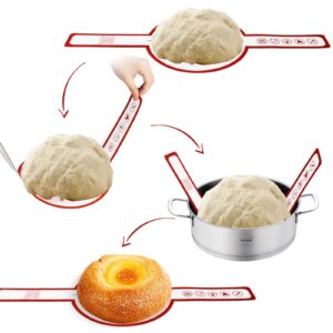 2pcs Silicone Baking Mat, Bread Baking Mat with Long Handles Reusable Silicone Sourdough Bread Sling Silicone Dutch Oven Liner Non-Stick Round Bread Baking Sheets Baking Mat for Dough Parchment Paper