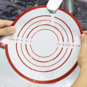 2pcs Silicone Baking Mat, Bread Baking Mat with Long Handles Reusable Silicone Sourdough Bread Sling Silicone Dutch Oven Liner Non-Stick Round Bread Baking Sheets Baking Mat for Dough Parchment Paper