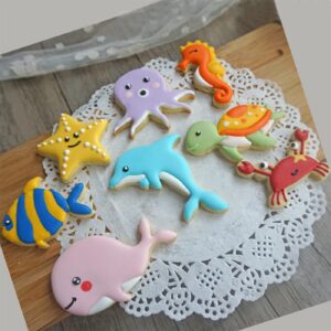 HJ Garden 1set Plastic Biscuit Mould, Fondant Biscuit Cutter Plastic Baking Mold Pastry Plunger Fondant Cupcake Topper Decorating Tools, Cookie Cutters