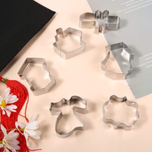 6pcs Graduation Cookie Cutters, Stainless Steel Molds Graduation Cookie Cutters Including Molds for Name Tags, Certificates, Gowns, Doctor Hats Cookie Cutters for Baking