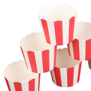 TRUSBER Cupcake Liners for Baking, 100PCs Nonstick Red and White Baking Cups Pastry Muffin Wrapper Paper Cases Baking Cups for Popcorn Cupcake, Great for Party Decoration, No Baking Tray Needed