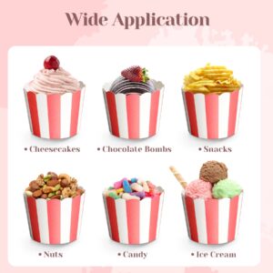 TRUSBER Cupcake Liners for Baking, 100PCs Nonstick Red and White Baking Cups Pastry Muffin Wrapper Paper Cases Baking Cups for Popcorn Cupcake, Great for Party Decoration, No Baking Tray Needed