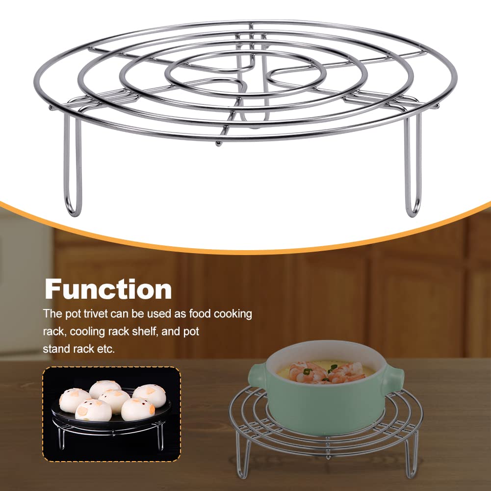 Round Cooling Cooking Racks, Stainless Steel Steamer Rack Kitchen Cooking Tool,Baking Rack for Round Cake Pans,for Canning Air Fryer P ressure Cooker(size:19.5cm)