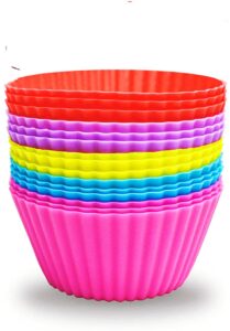 devin0705 silicone cupcake baking cups 30 pcs, heavy duty silicone baking cups, reusable & non-stick muffin cupcake liners holders set for party halloween christmas bakery molds supplies