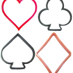 FRENCH SUIT SYMBOLS PLAYING CARDS DECK SPADE HEART DIAMOND CLUB SET OF 4 COOKIE CUTTER USA PR1174