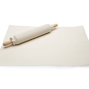 Fox Run Pastry Cloth with Rolling Pin Cover, Cotton