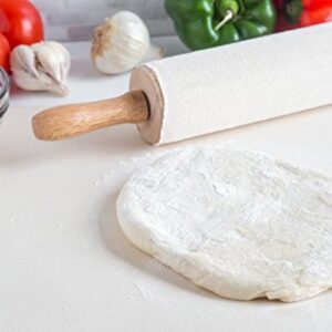 Fox Run Pastry Cloth with Rolling Pin Cover, Cotton