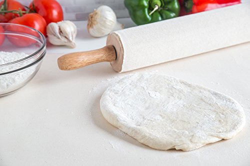 Fox Run Pastry Cloth with Rolling Pin Cover, Cotton