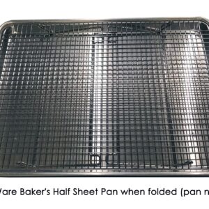 Hamilton Housewares Stackable Stainless Steel Wire Half Sheet Cooling Rack(12"x17") - with Collapsible Folding Legs - For Baking, Cooking, & Grilling - Perfect for Cookies, Muffins, Bread & More