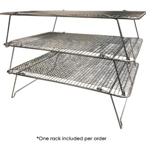 Hamilton Housewares Stackable Stainless Steel Wire Half Sheet Cooling Rack(12"x17") - with Collapsible Folding Legs - For Baking, Cooking, & Grilling - Perfect for Cookies, Muffins, Bread & More