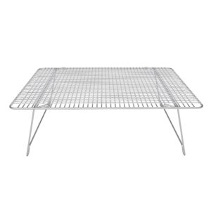 Hamilton Housewares Stackable Stainless Steel Wire Half Sheet Cooling Rack(12"x17") - with Collapsible Folding Legs - For Baking, Cooking, & Grilling - Perfect for Cookies, Muffins, Bread & More