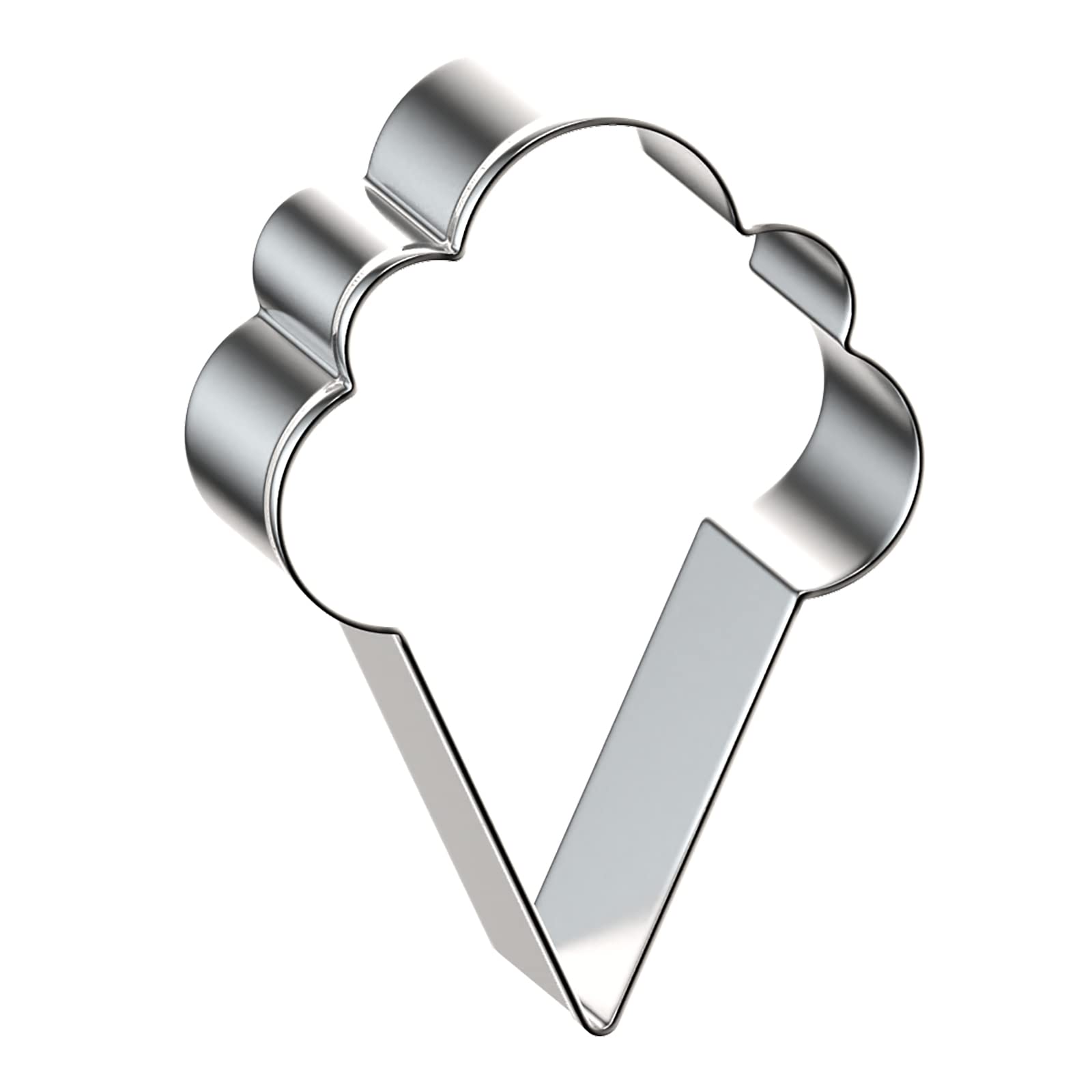 Ice Cream Cone Cookie Cutter Set in Assorted Large Sizes - 5", 4", 3", 2" - 4 Piece - Stainless Steel