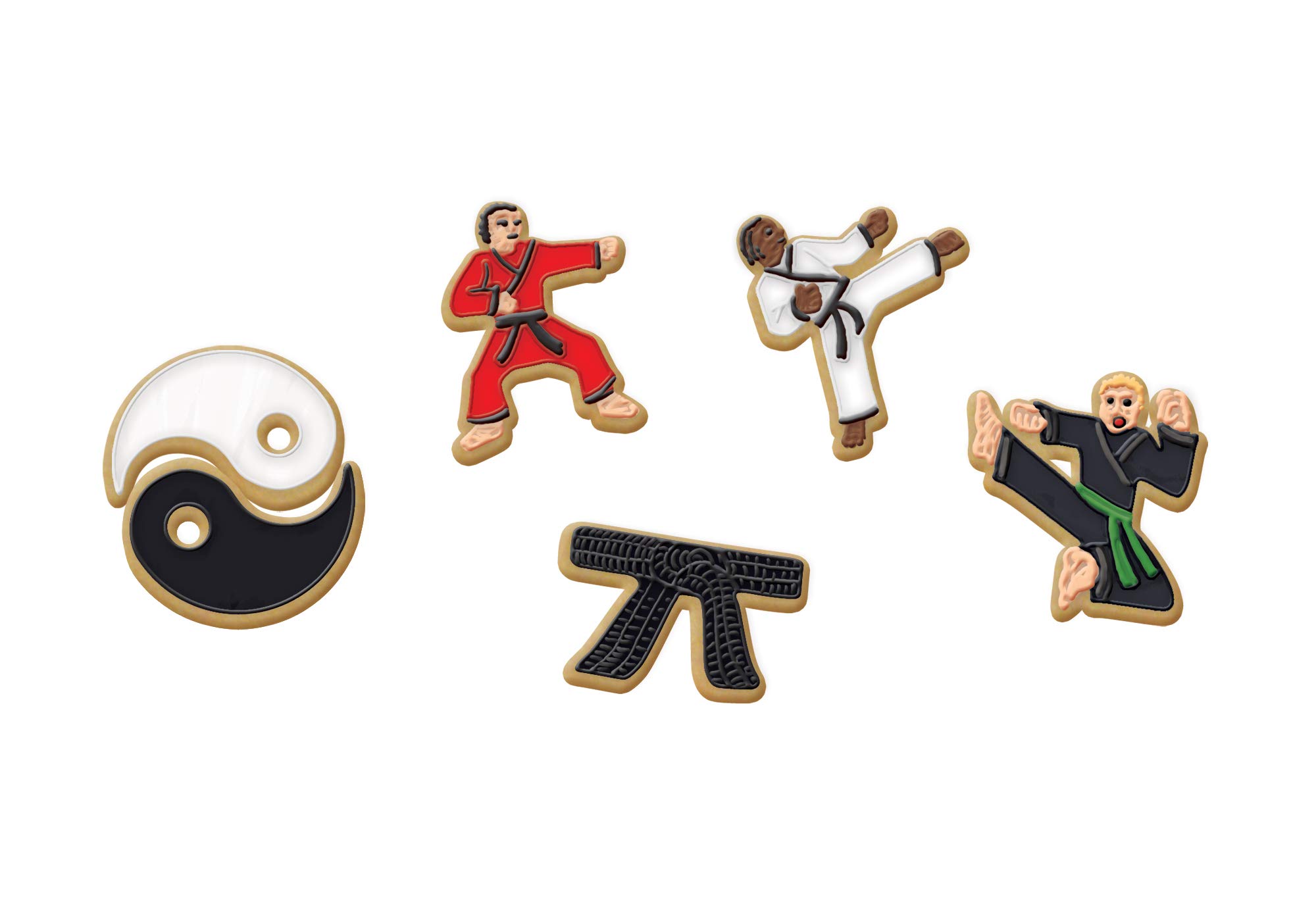 Fox Run Brands Cookie Cutters, Set of 5, Karate, Metallic