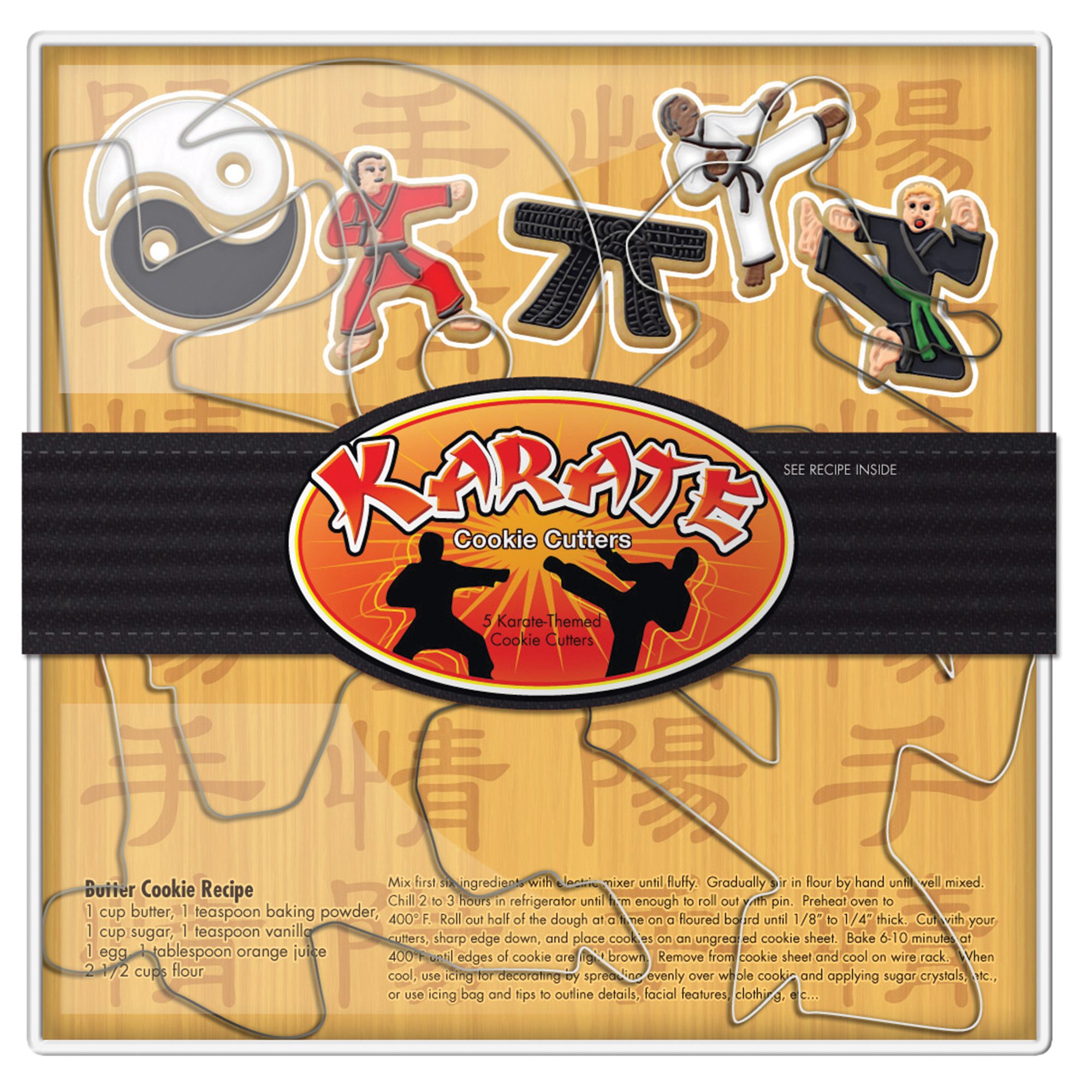 Fox Run Brands Cookie Cutters, Set of 5, Karate, Metallic