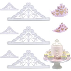 6 pcs crown cookie cutters set tiara fondant cutter crown and princess crown mold cupcake decorating gumpaste mould