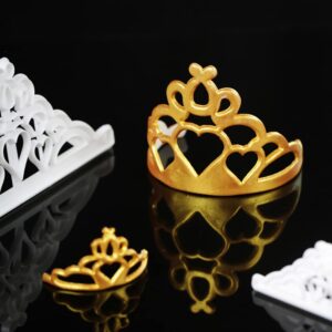 6 Pcs Crown Cookie Cutters Set Tiara Fondant Cutter Crown and Princess Crown Mold Cupcake Decorating Gumpaste Mould