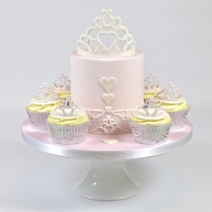 6 Pcs Crown Cookie Cutters Set Tiara Fondant Cutter Crown and Princess Crown Mold Cupcake Decorating Gumpaste Mould