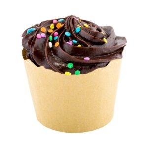 panificio premium 3 oz kraft paper mini baking cup: paper baking cups perfect for muffins, cupcakes or mini snacks - scalloped - disposable and recyclable - 200ct box - restaurantware
