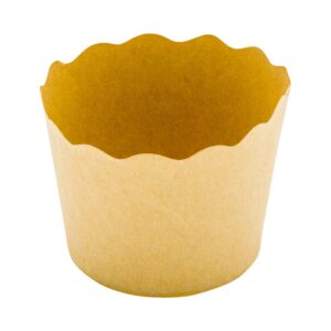 Panificio Premium 3 oz Kraft Paper Mini Baking Cup: Paper Baking Cups Perfect for Muffins, Cupcakes or Mini Snacks - Scalloped - Disposable and Recyclable - 200ct Box - Restaurantware