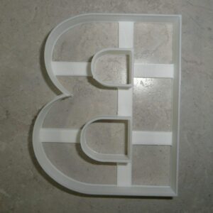 LETTER B 4 INCH UPPERCASE CAPITAL BLOCK FONT COOKIE CUTTER MADE IN USA PR4215