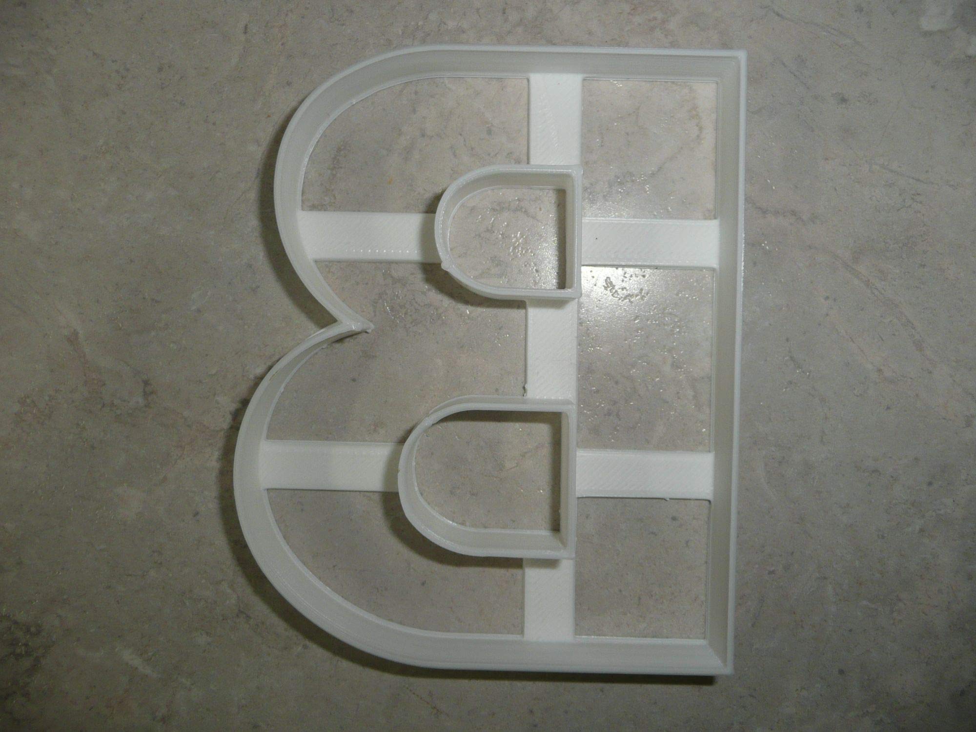 LETTER B 4 INCH UPPERCASE CAPITAL BLOCK FONT COOKIE CUTTER MADE IN USA PR4215