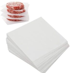 hamburger patty paper sheets - usa made- 1000 pcs - 5.5 x 5.5" wax paper squares- non-stick burger parchment paper sheets for burger press, deli cheese, patties-oven/microwave/freezer safe