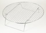 chrome-plated cross-wire cooling rack, wire pan grate, baking rack, icing rack, round shape, 2-height adjusting legs - 14 ¾ inch diameter