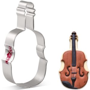 liliao violin cookie cutter music biscuit fondant cutter - 1.9 x 4.3 inches - stainless steel