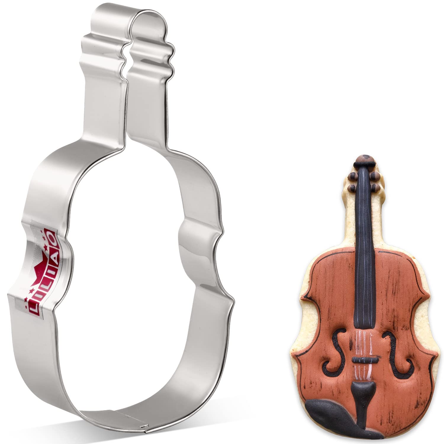 LILIAO Violin Cookie Cutter Music Biscuit Fondant Cutter - 1.9 x 4.3 inches - Stainless Steel