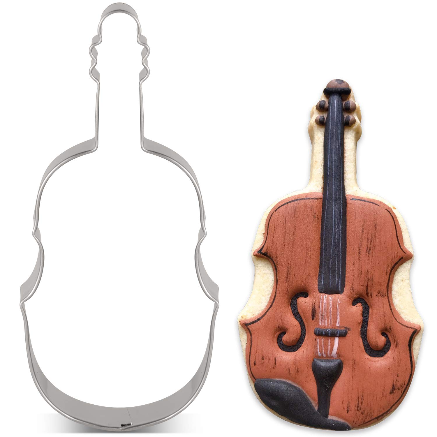 LILIAO Violin Cookie Cutter Music Biscuit Fondant Cutter - 1.9 x 4.3 inches - Stainless Steel