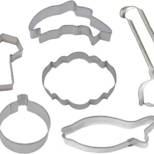 Fishing Cookie Cutter 6 Piece Set from The Cookie Cutter Shop - Fishing Pole, Bobber, Trout, Salmon Cookie Cutters – Tin Plated Steel Cookie Cutters