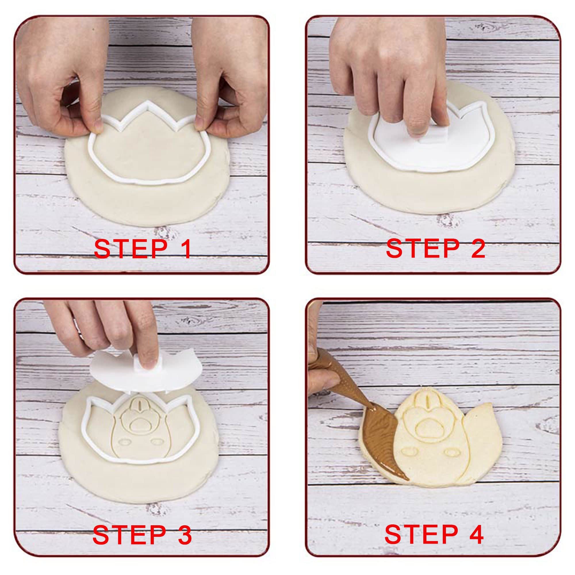 Flycalf Dog Cookie Cutter Schnauzer Baking Dough Tools with Plunger Stamps PLA Accessories Cutter Molds Gifts for Kids Decorative Party 3.5" Kitchen Cake Supplies