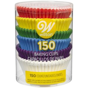 wilton baking cups, rainbow assorted, 150 ct
