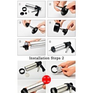 HM_ZL Cookie Press Gun Cupcake Filler Injector Stainless Steel DIY Biscuit Cookie Pastry Gun for Cake Decorating (25 Pieces)